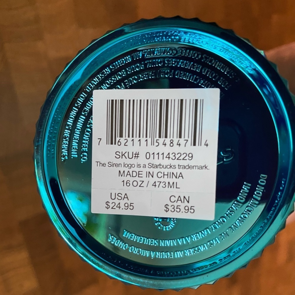 STARBUCKS 2023 Summer Bling Blue Grande 16 Oz Tumbler with straw - Picture 3 of 3